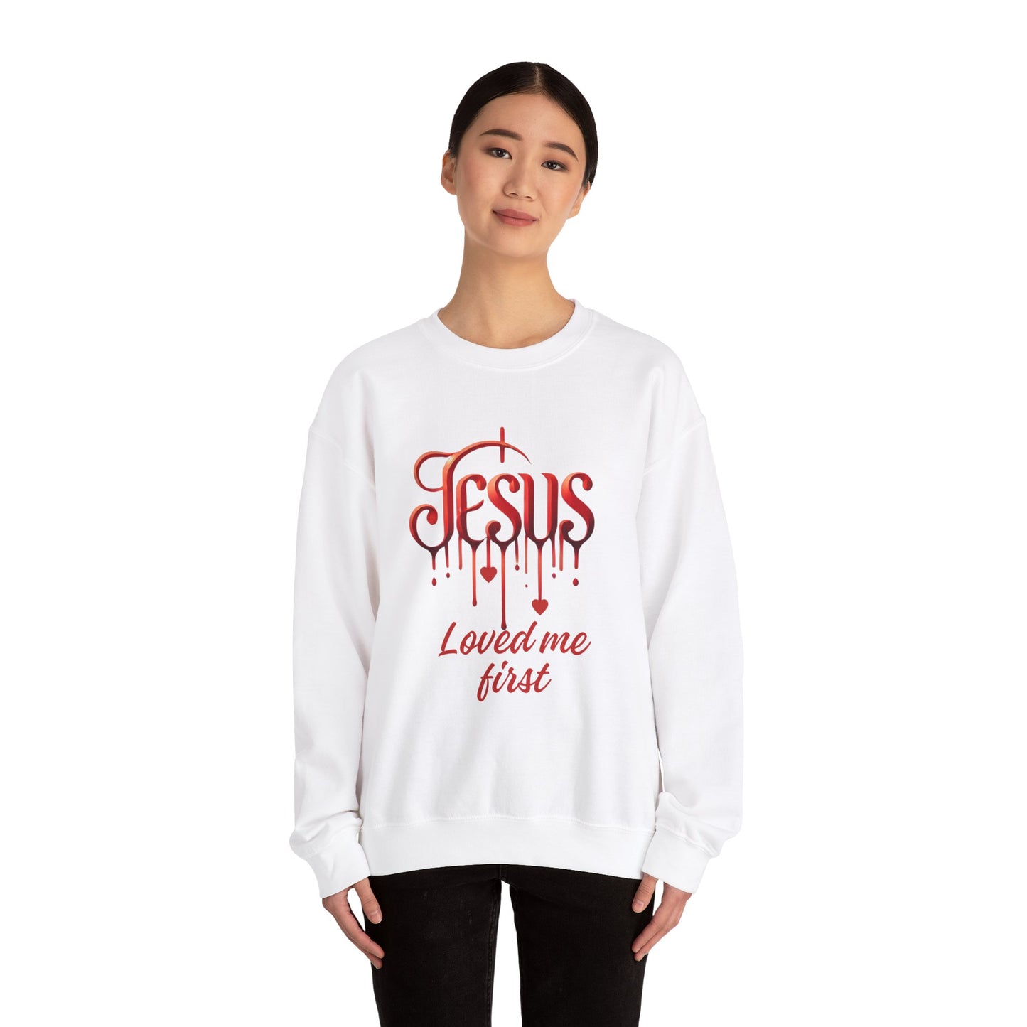 Jesus Loved Me First Valentine's Day Crewneck