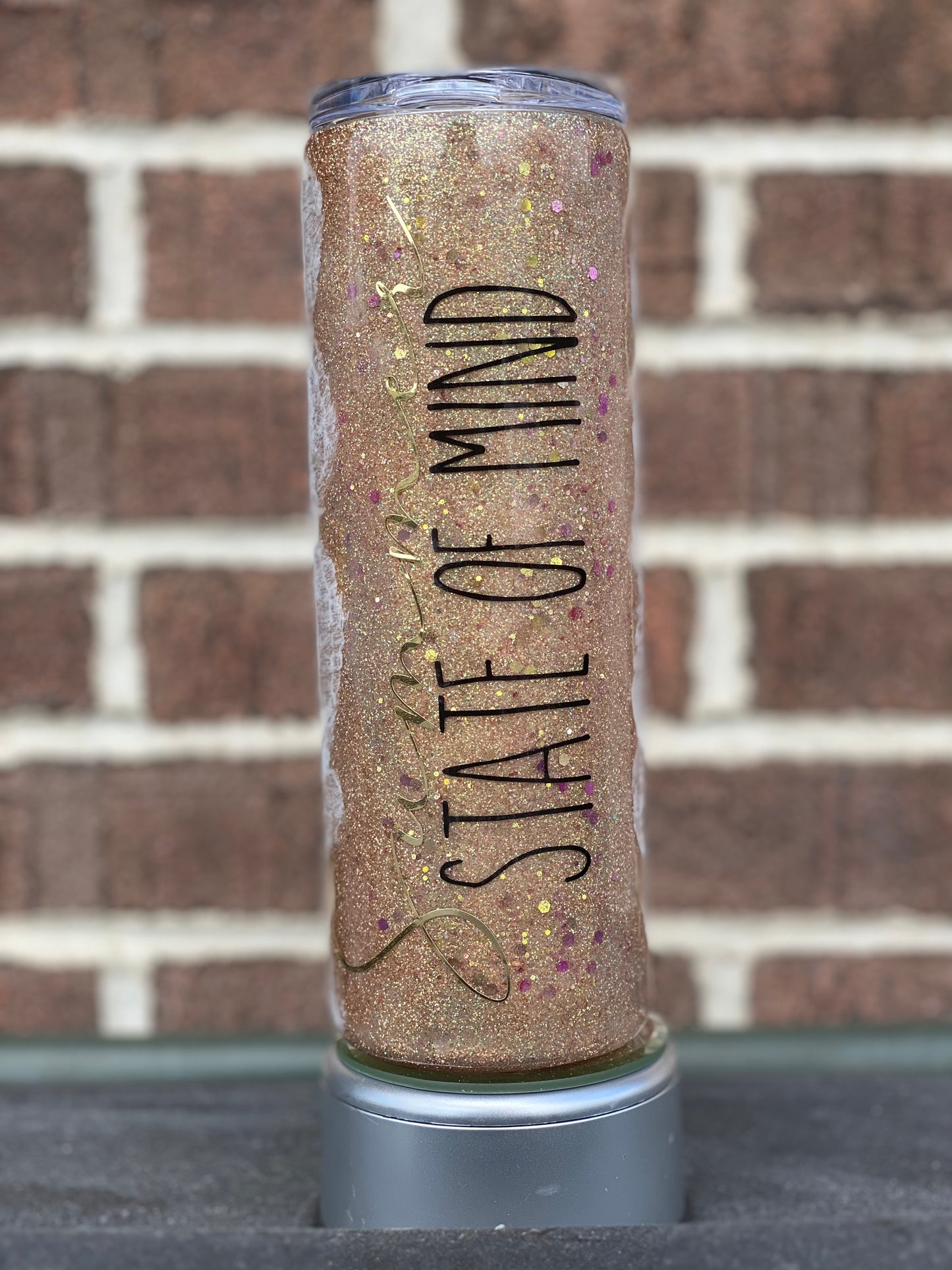 Beach Themed Glitter Tumbler