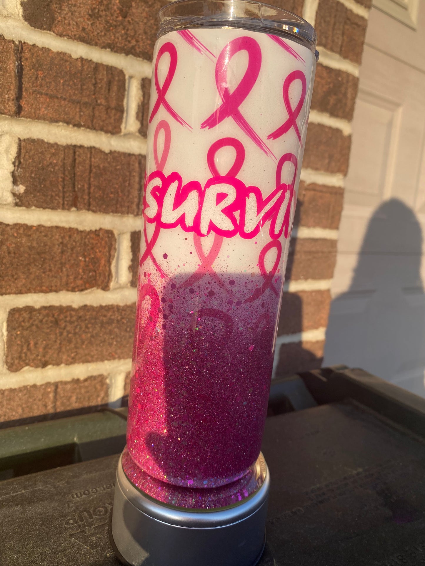 Breast Cancer Survivor Tumbler - 20 Oz Skinny
