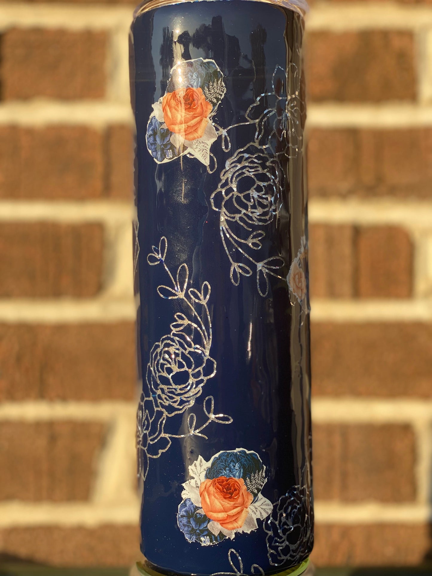 Peekaboo Floral Mama Tumbler - 20 Oz Skinny