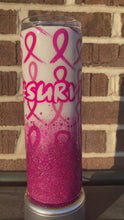 Load and play video in Gallery viewer, Breast Cancer Survivor Tumbler - 20 Oz Skinny

